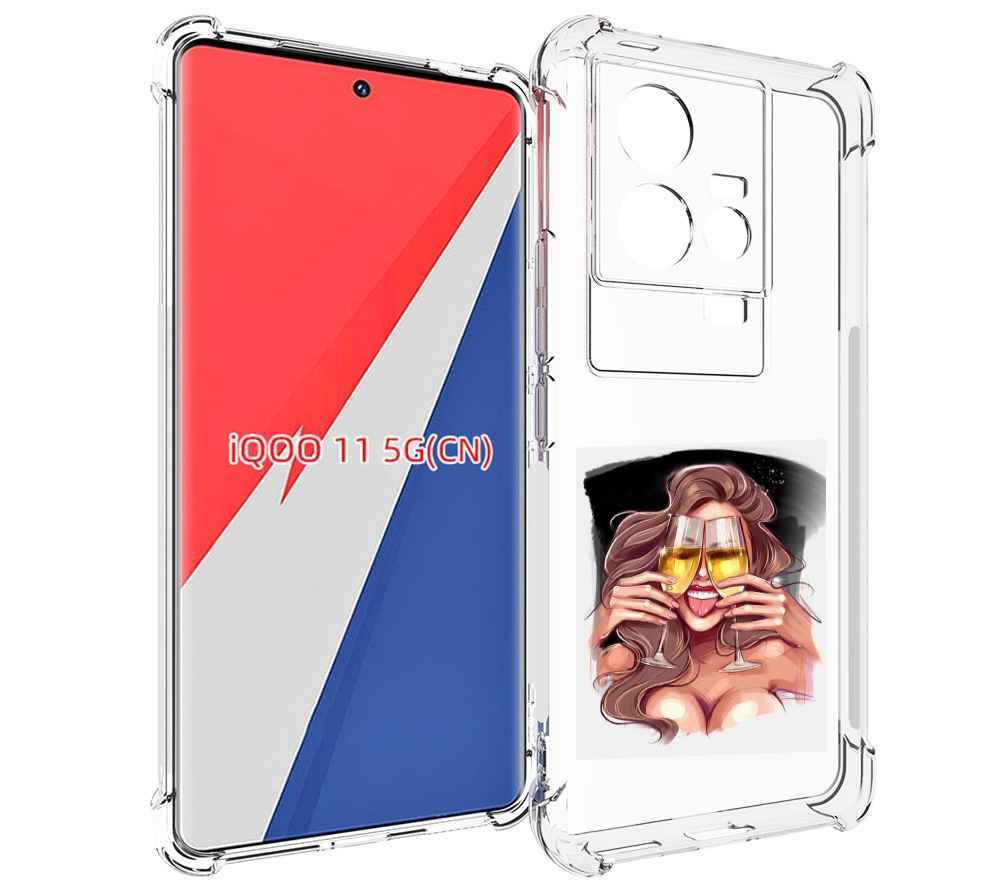 

Чехол MyPads любительница-шампанского-модель женский для Vivo iQOO 11, Прозрачный, Tocco