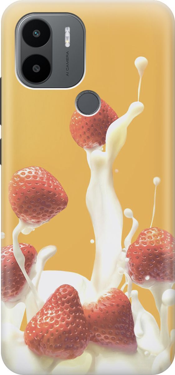 

Силиконовый чехол на Xiaomi Redmi A1+ с принтом "Клубника и сливки", Белый;желтый, 158133
