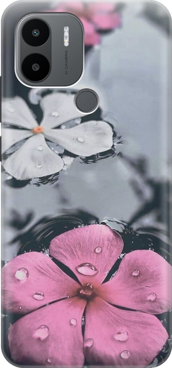 

Силиконовый чехол на Xiaomi Redmi A1+ с принтом "Фиалки в воде", Розовый;серый, 158129