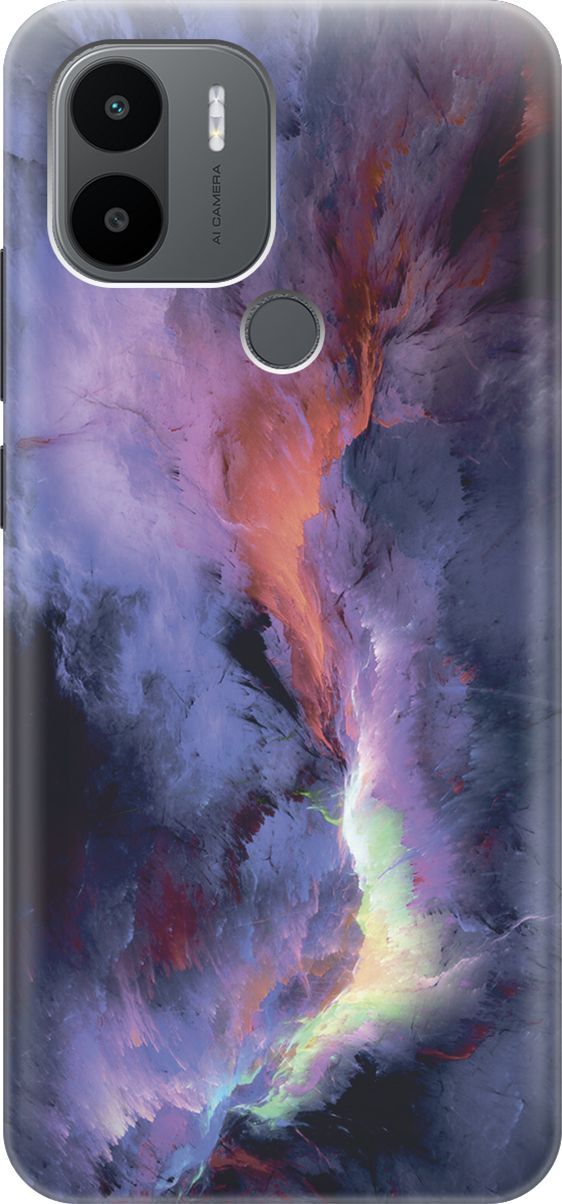 

Силиконовый чехол на Xiaomi Redmi A1+ с принтом "Гром и молния", Фиолетовый;черный, 158132