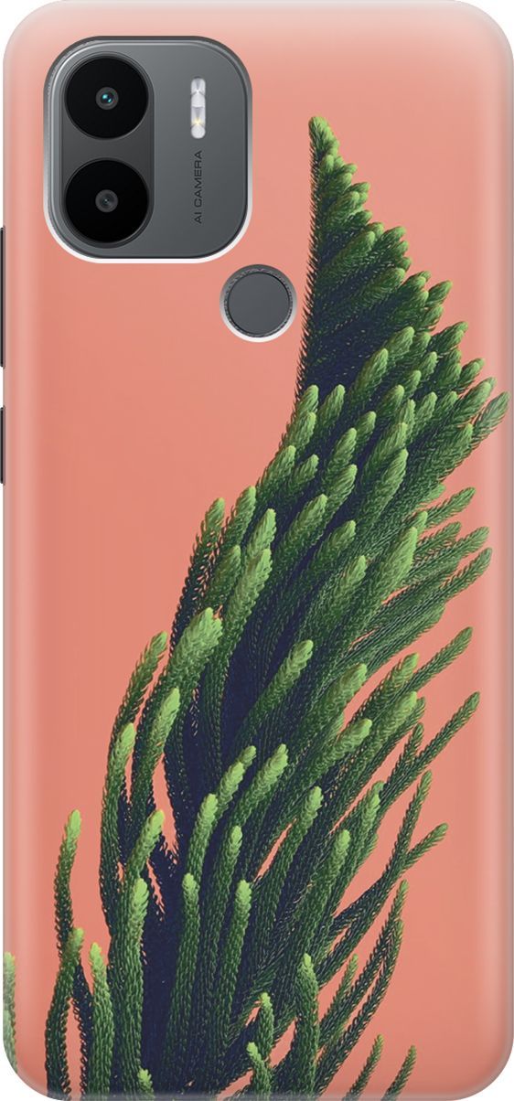 

Силиконовый чехол на Xiaomi Redmi A1+ с принтом "Хвоя на розовом", Зеленый;розовый, 158132