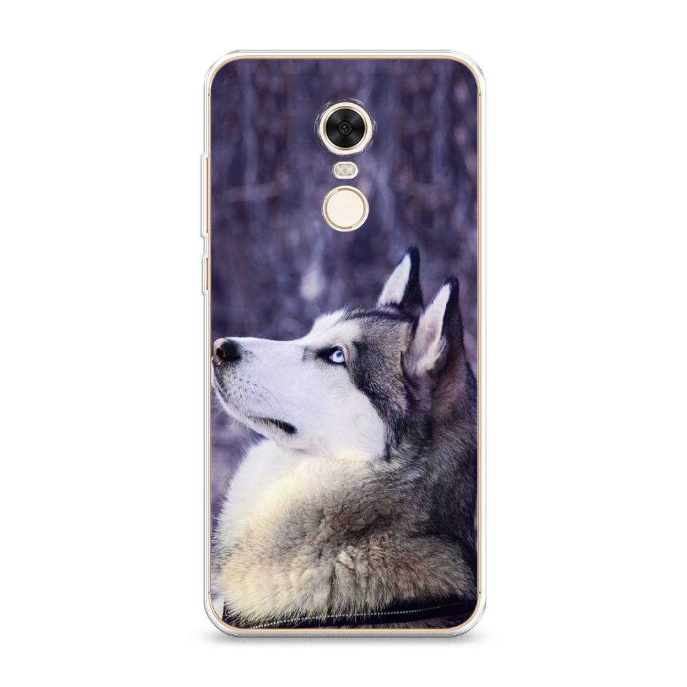 

Чехол на Xiaomi Redmi 5 Plus "Хаски 1", Фиолетовый;белый, 33150-1