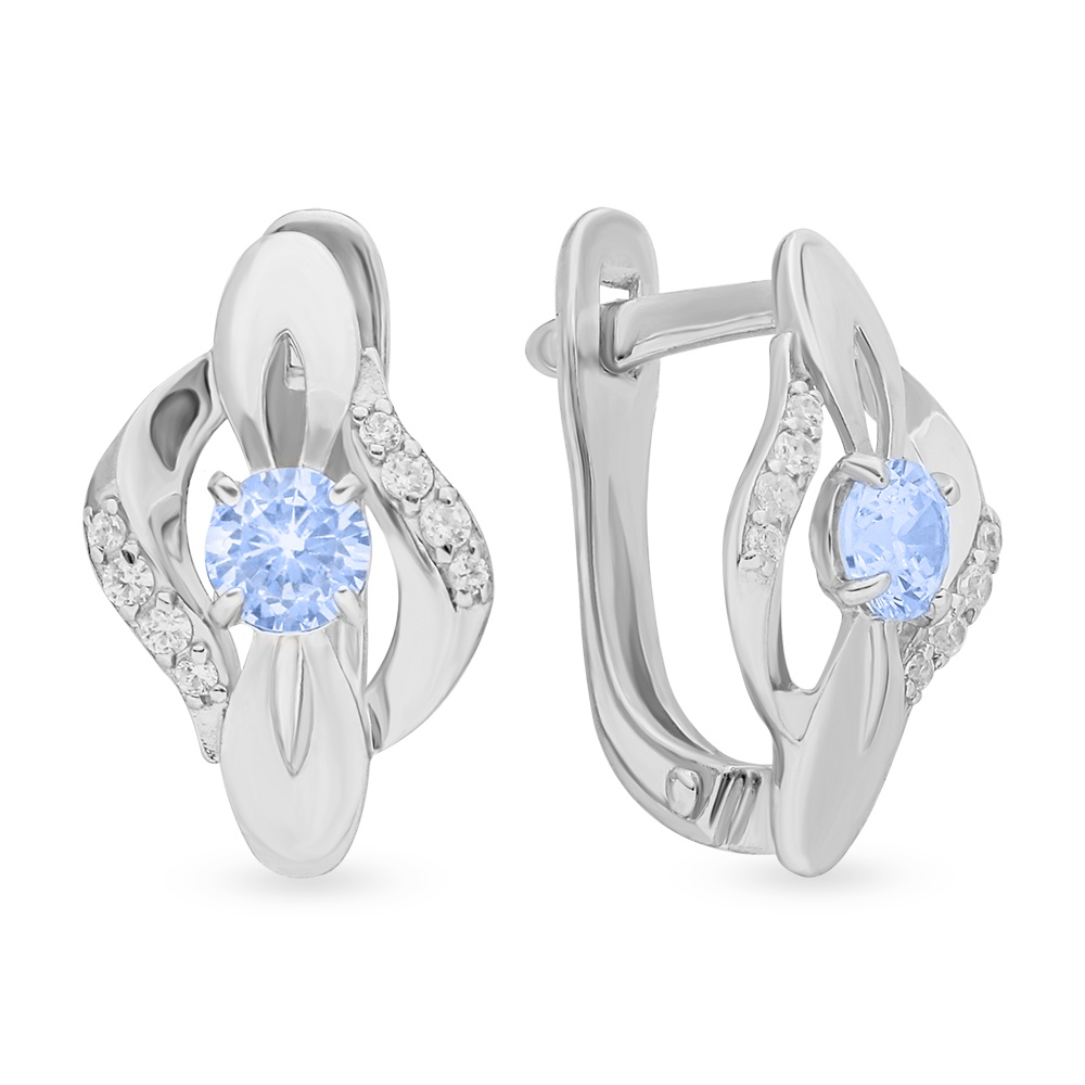 

Серьги из серебра 585Gold 702009637, фианит, 702009637