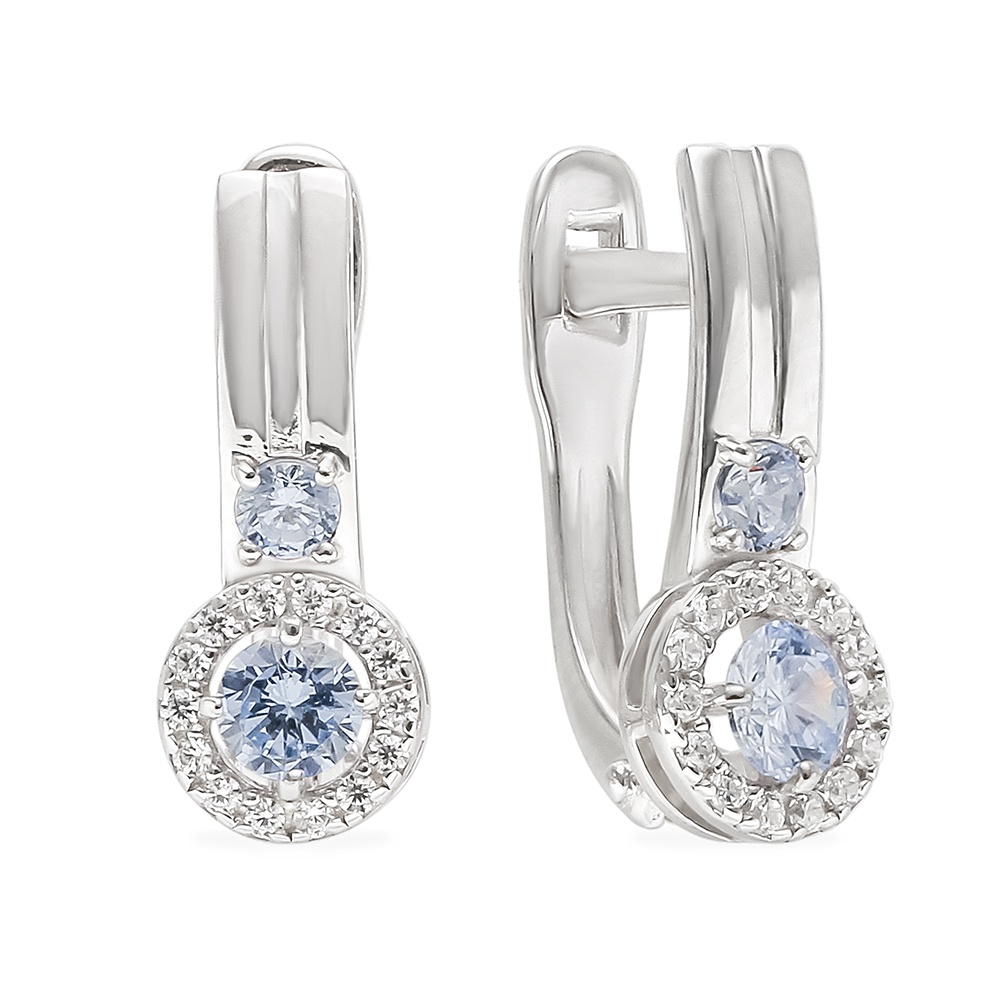 

Серьги из серебра 585Gold 702009682, фианит, 702009682