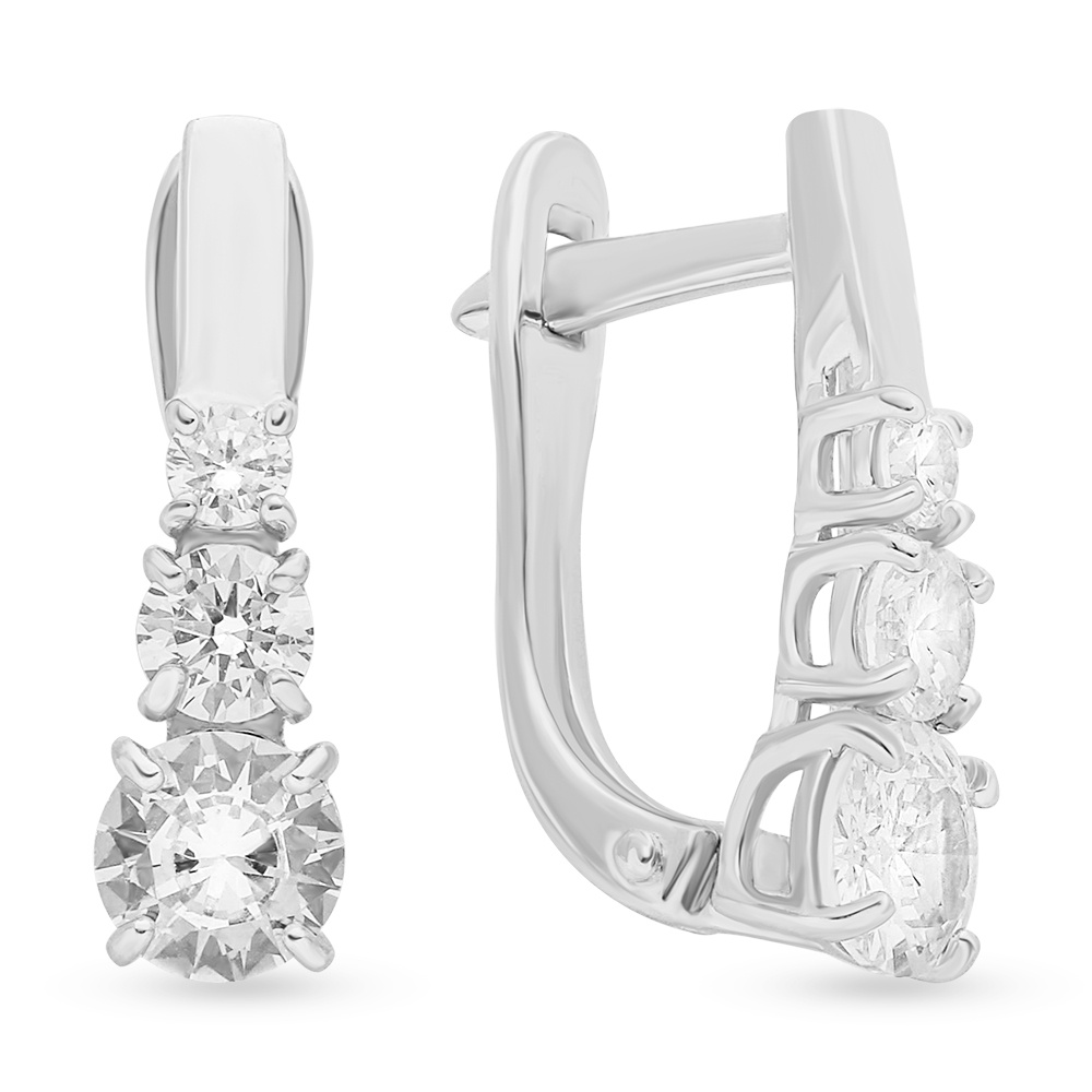 

Серьги из серебра 585Gold 702009604, фианит, 702009604