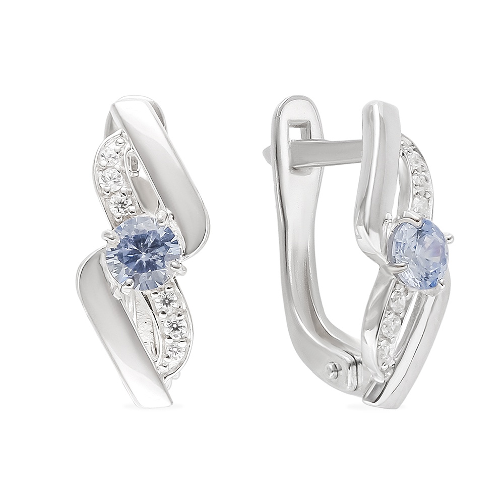 

Серьги из серебра 585Gold 702009605, фианит, 702009605