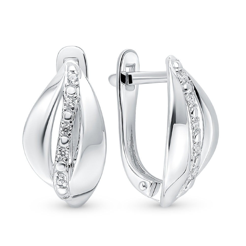 

Серьги из серебра 585Gold 702009607, фианит, 702009607