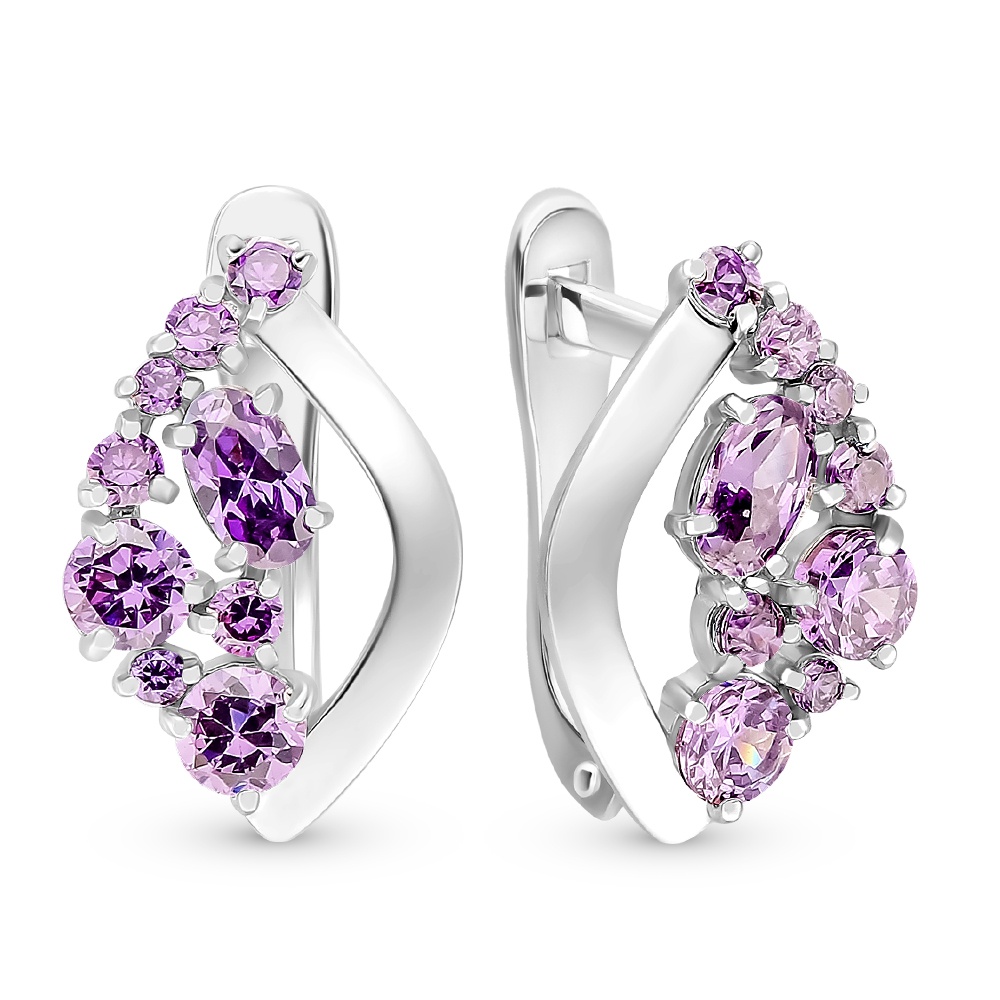 

Серьги из серебра 585Gold 702009478, фианит, 702009478