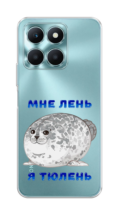 

Чехол на Honor X6A "Лень-тюлень", Серый;синий, 6122050-1