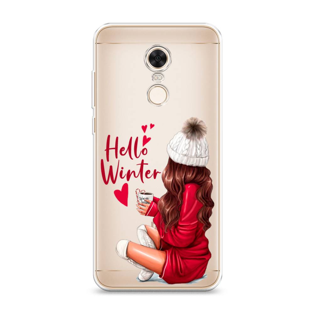 

Чехол на Xiaomi Redmi 5 Plus "Hello winter", Красный;белый;коричневый, 33150-5