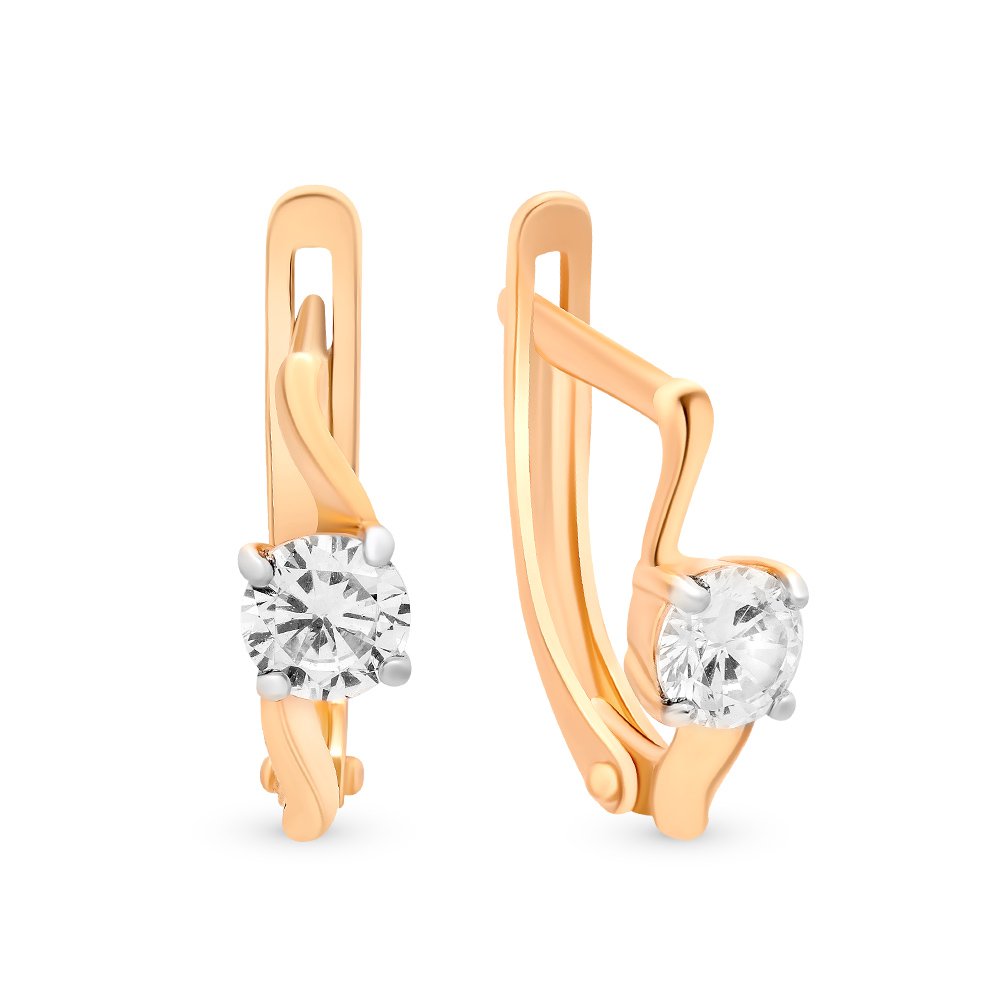 

Серьги из красного золота с фианитом 585Gold 302006538, 302006538