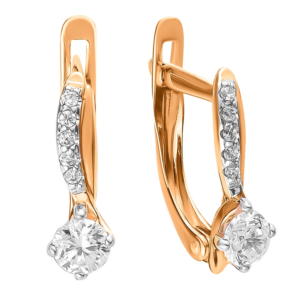 

Серьги из красного золота с фианитом 585Gold 302004101, 302004101