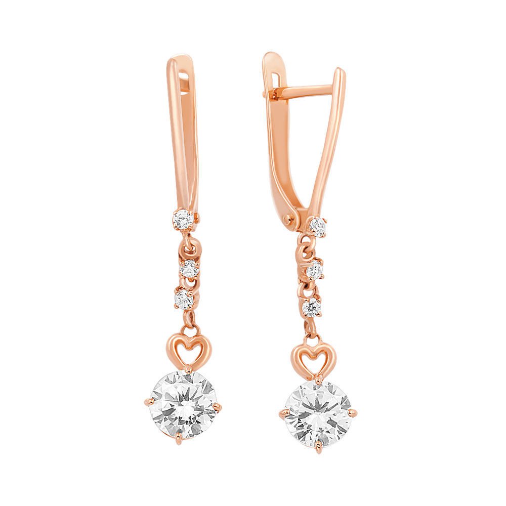 

Серьги из красного золота с фианитом 585Gold 302004079, 302004079