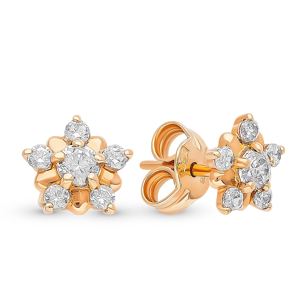 

Серьги из красного золота с фианитом 585Gold 302002355, 302002355