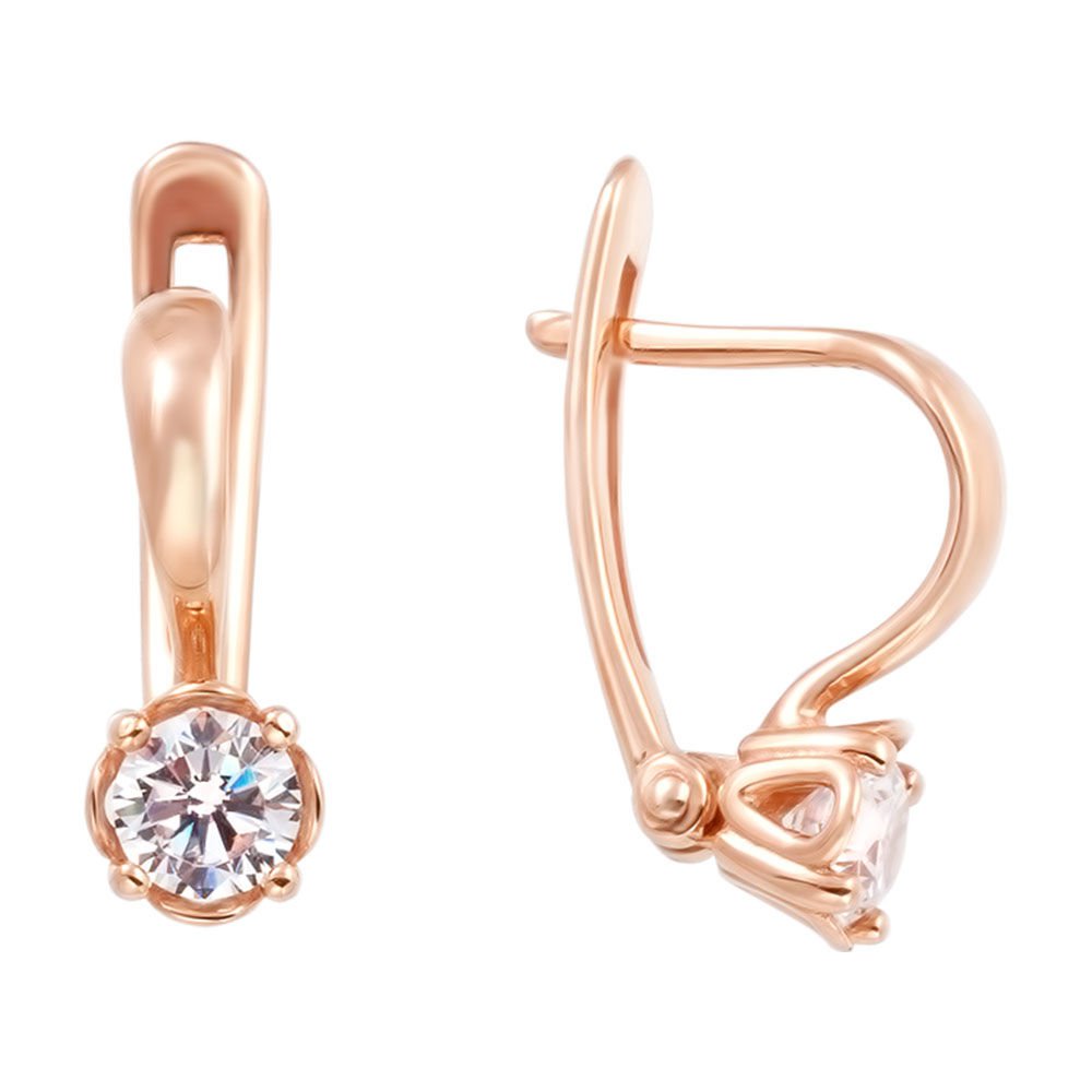 

Серьги из красного золота с фианитом 585Gold 302004070, 302004070