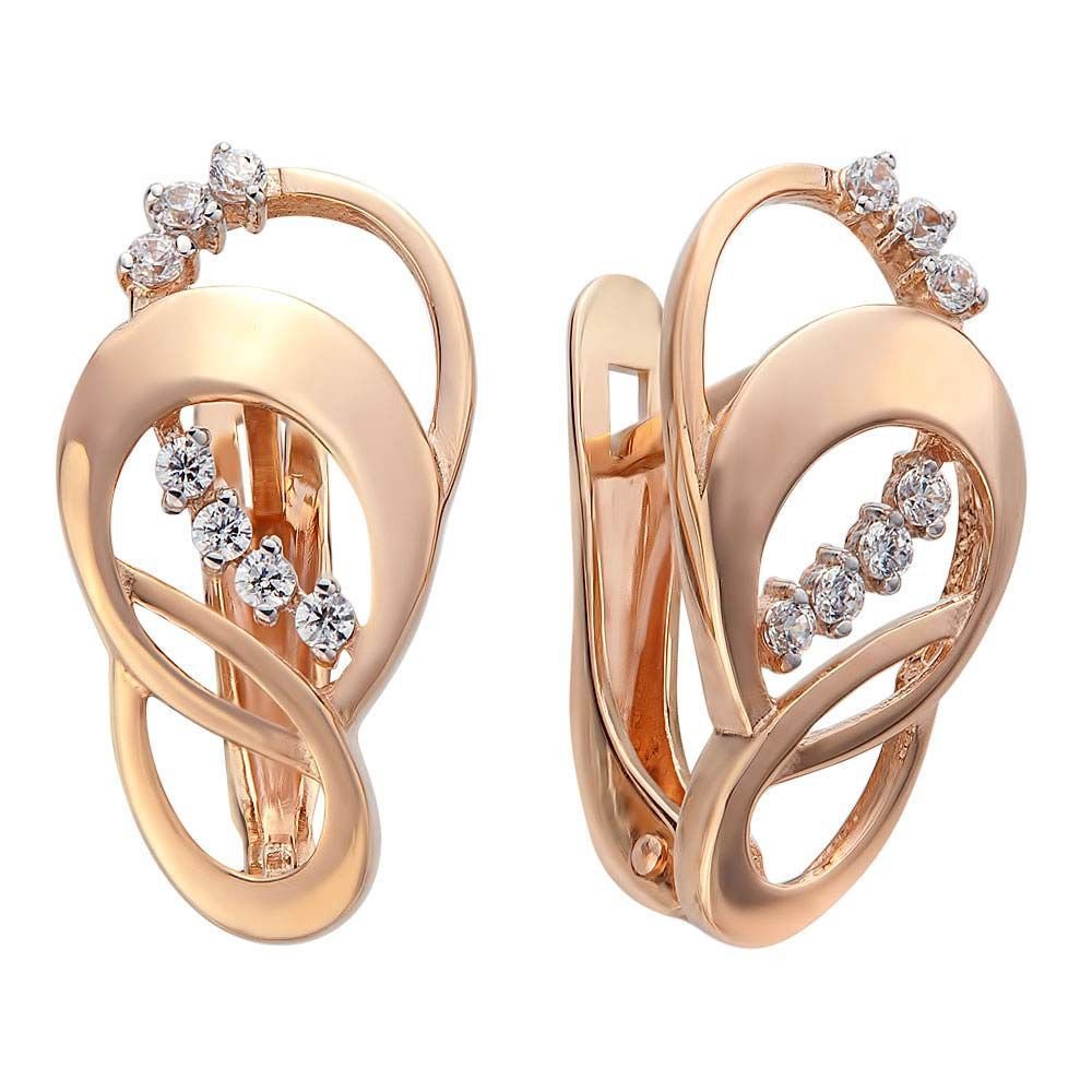

Серьги из красного золота с фианитом 585Gold 302003930, 302003930