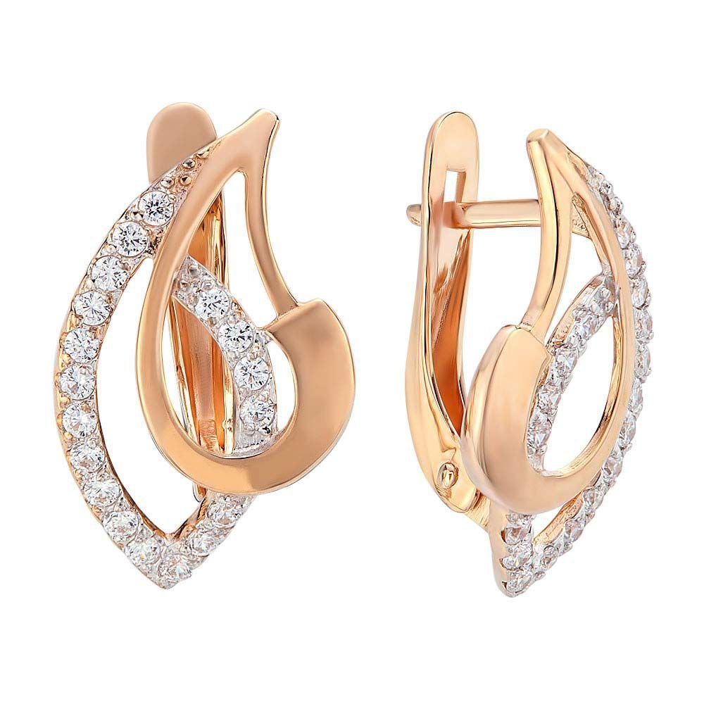 

Серьги из красного золота с фианитом 585Gold 302005525, 302005525