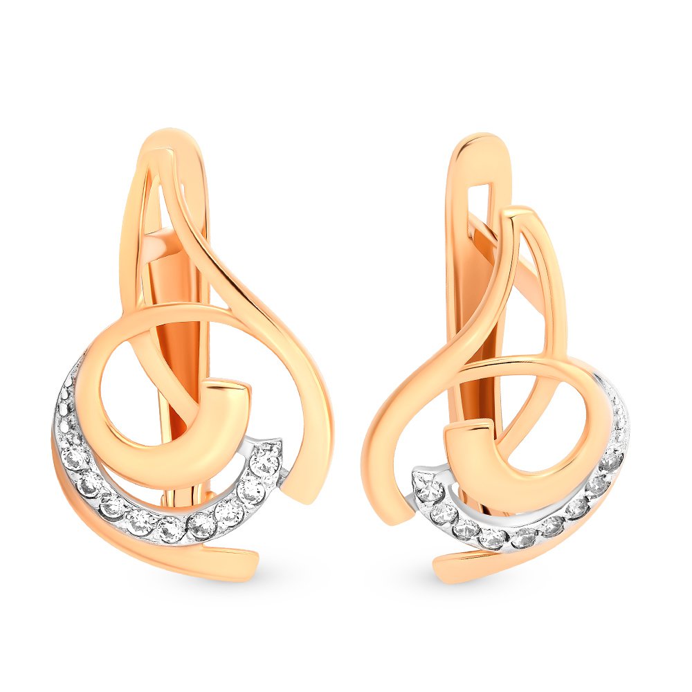 

Серьги из красного золота с фианитом 585Gold 302005529, 302005529