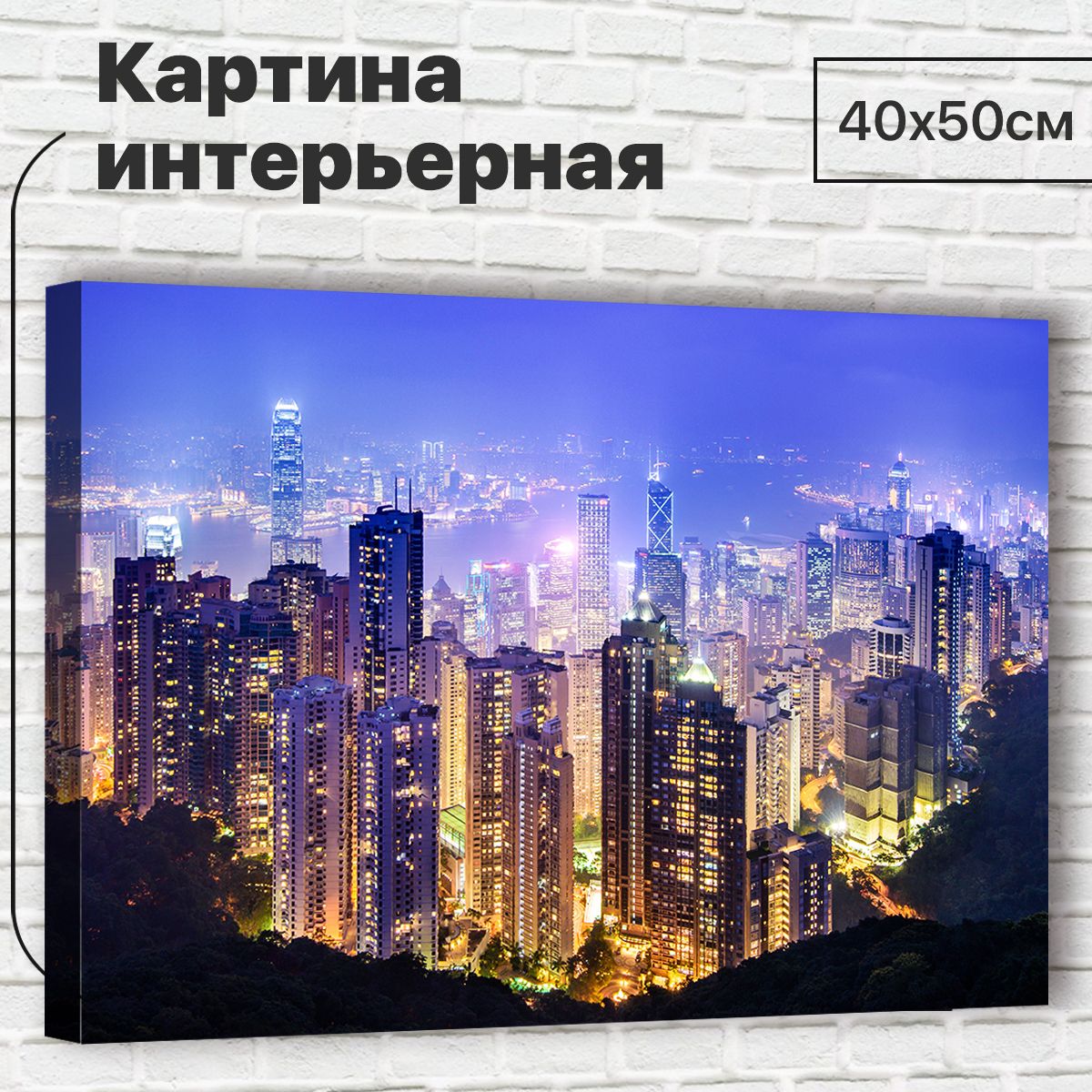 

Картина 40х50 см Ночной Гонконг XL0066 с креплениями, XL0066