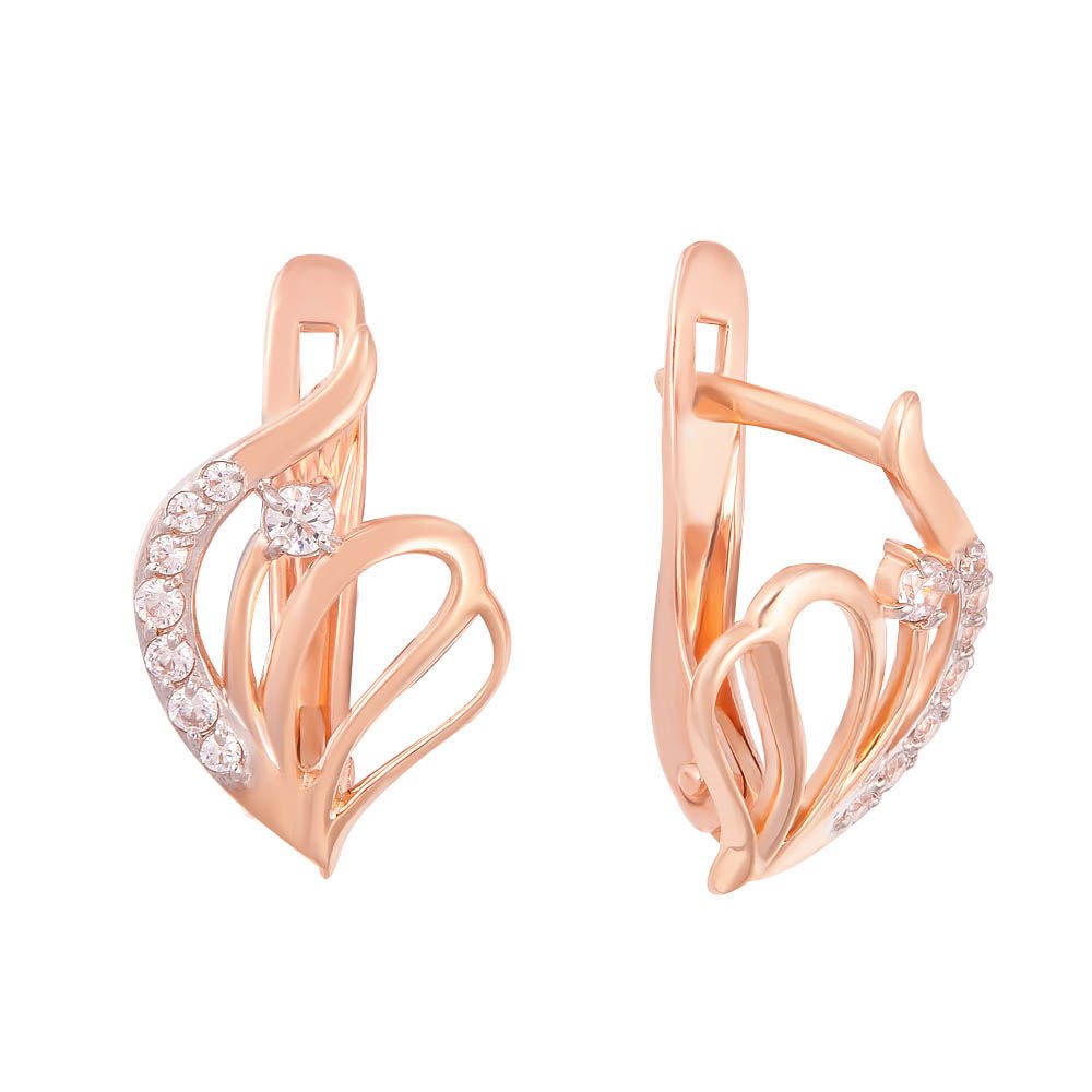 

Серьги из красного золота с фианитом 585Gold 302005738, 302005738