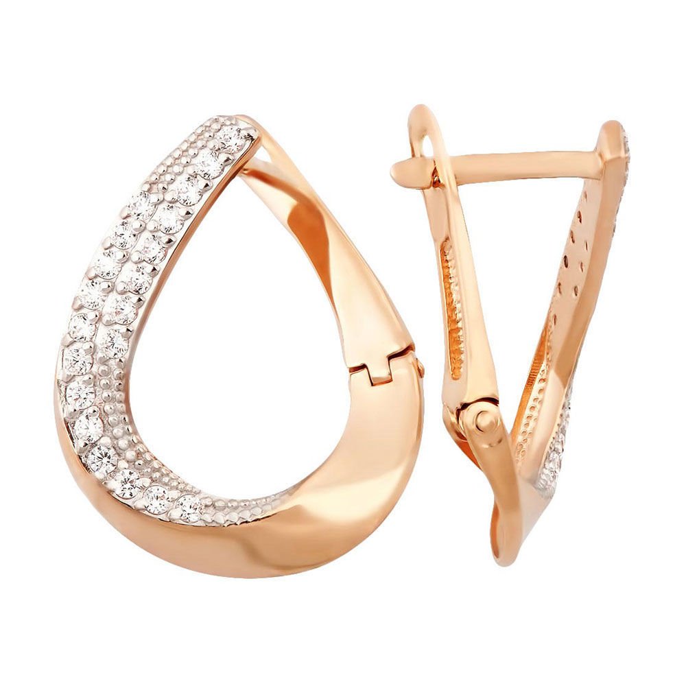 

Серьги из красного золота с фианитом 585Gold 302004044, 302004044