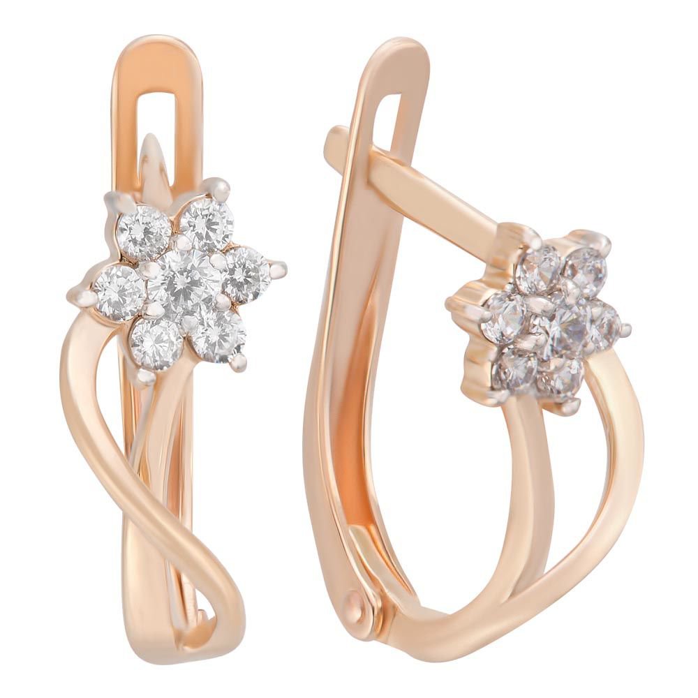 

Серьги из красного золота с фианитом 585Gold 302004437, 302004437