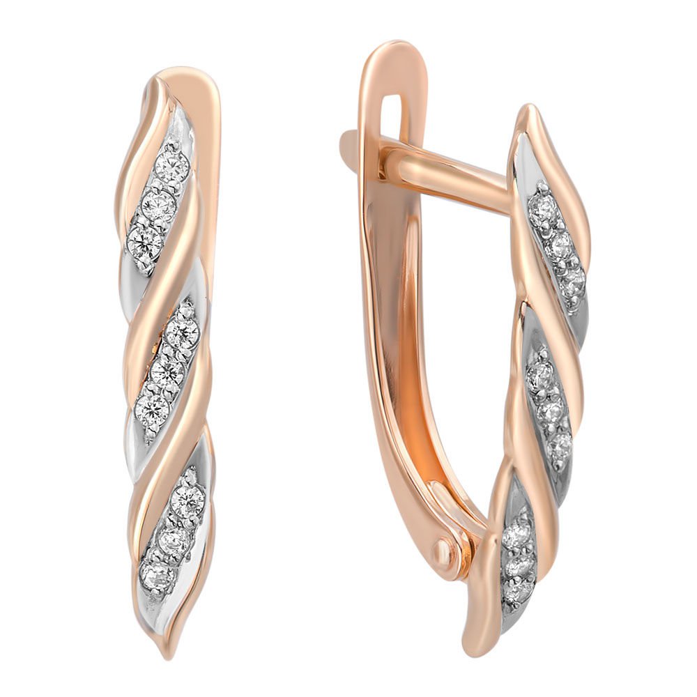 

Серьги из красного золота с фианитом 585Gold 302004436, 302004436