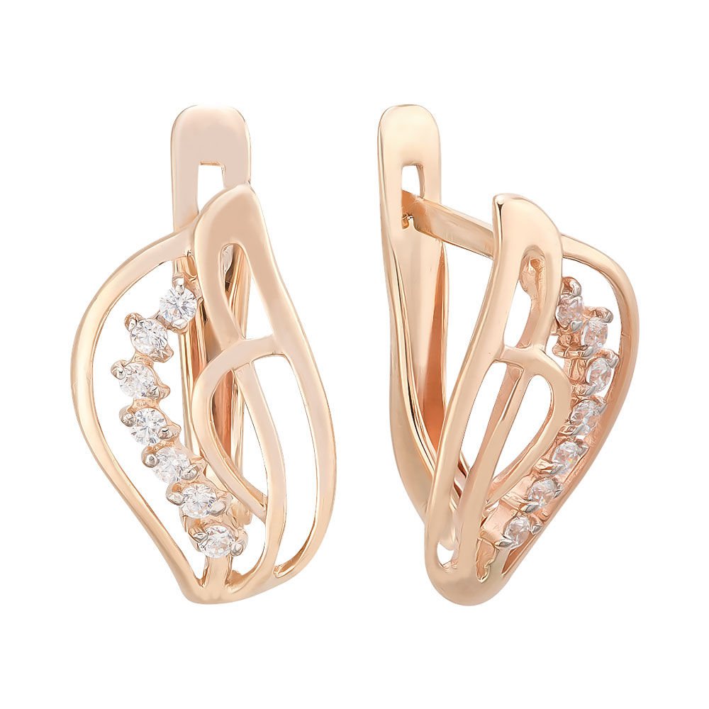 

Серьги из красного золота с фианитом 585Gold 302004350, 302004350