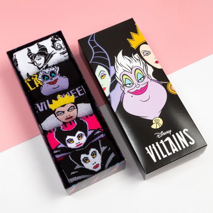 

Набор носков Villains, Disney, 5 пар, 22-24 см, Черный, Villains Disney