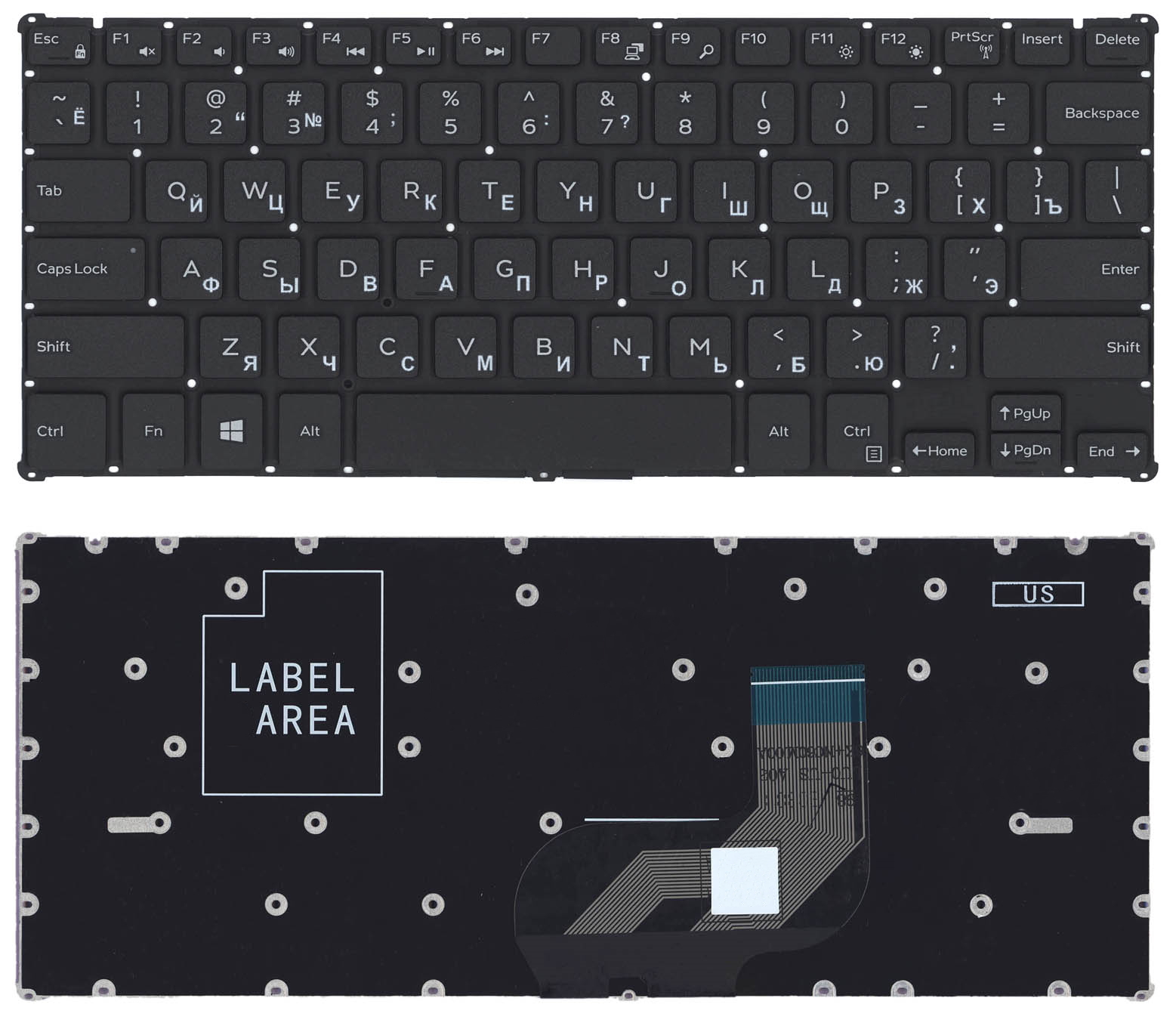 

Клавиатура для ноутбука Dell Inspiron 11 3162 черная без рамки