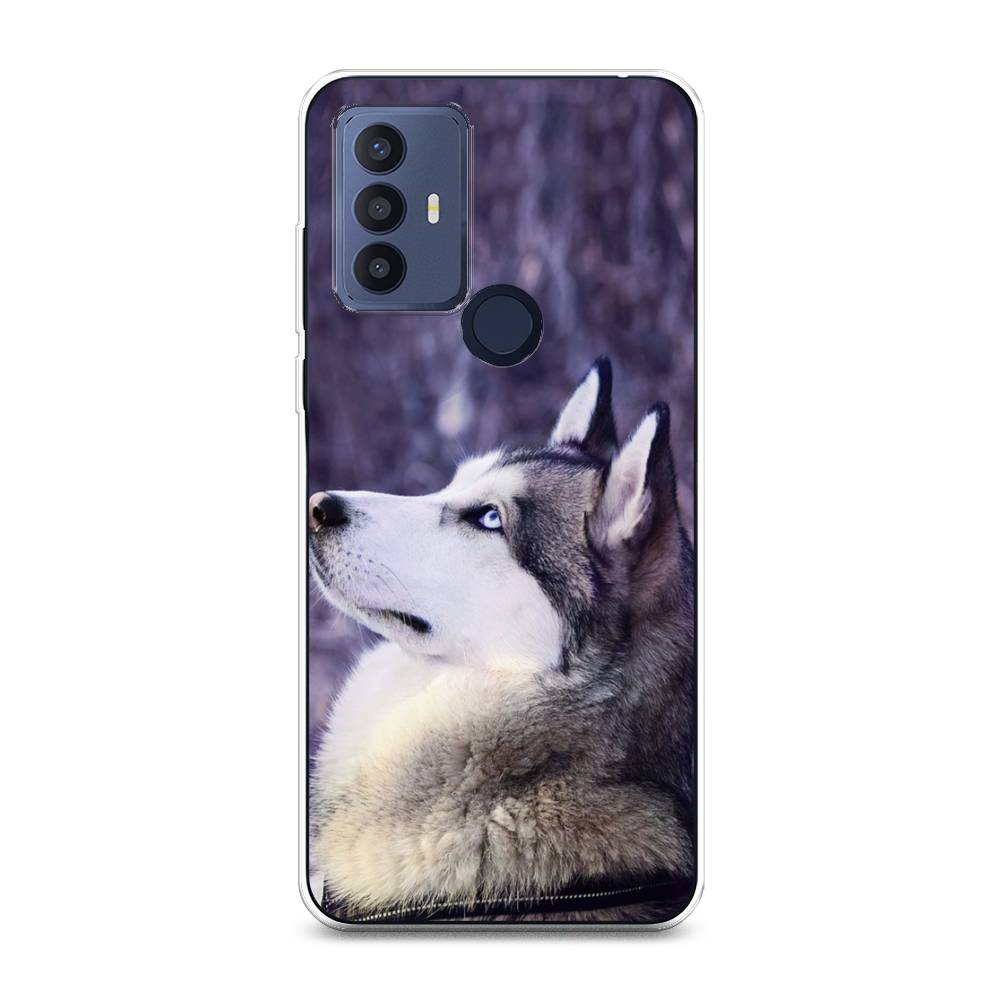 

Чехол для TCL 30E/30 SE/305/306 "Хаски 1", Фиолетовый;белый, 290450-1