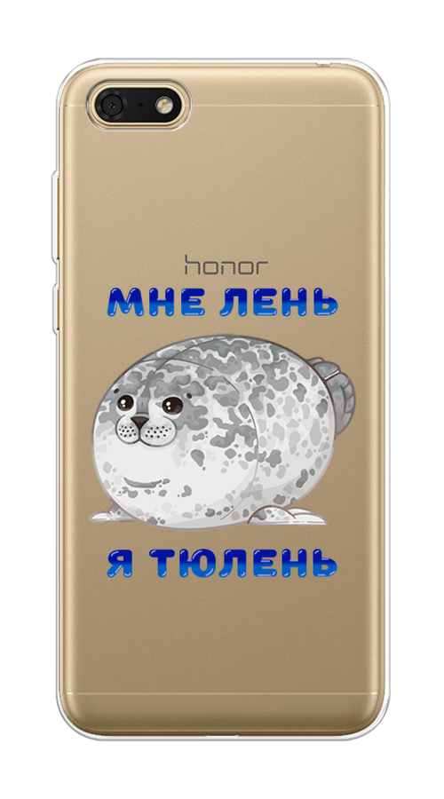 

Чехол на Honor 7A/7A Prime/Y5 Prime 2018/Y5 2018 "Лень-тюлень", Серый;синий, 6105850-1