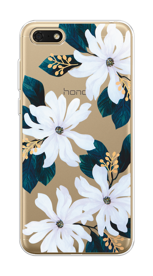 

Чехол на Honor 7A/7A Prime/Y5 Prime 2018/Y5 2018 "Delilah Flower", Зеленый;белый, 6105850-1