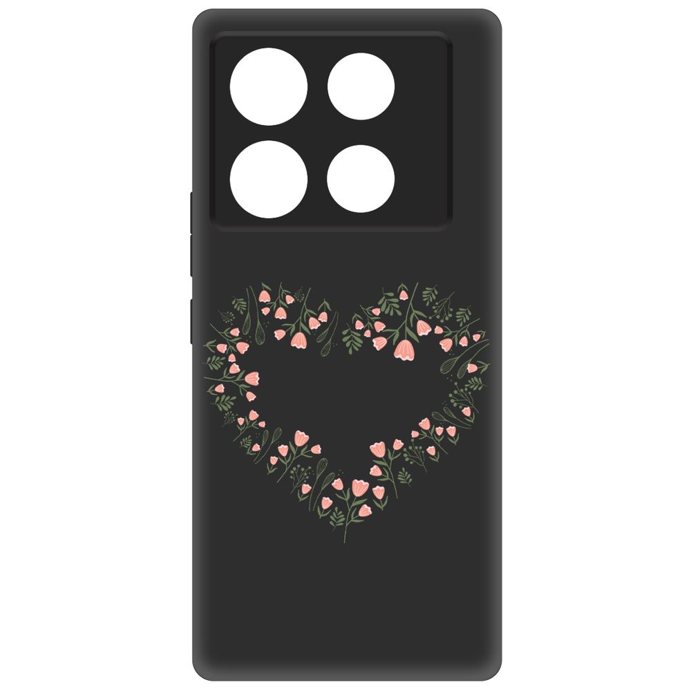 

Чехол-накладка Krutoff Soft Case Цветочное сердце для INFINIX Note 40 Pro 5G черный