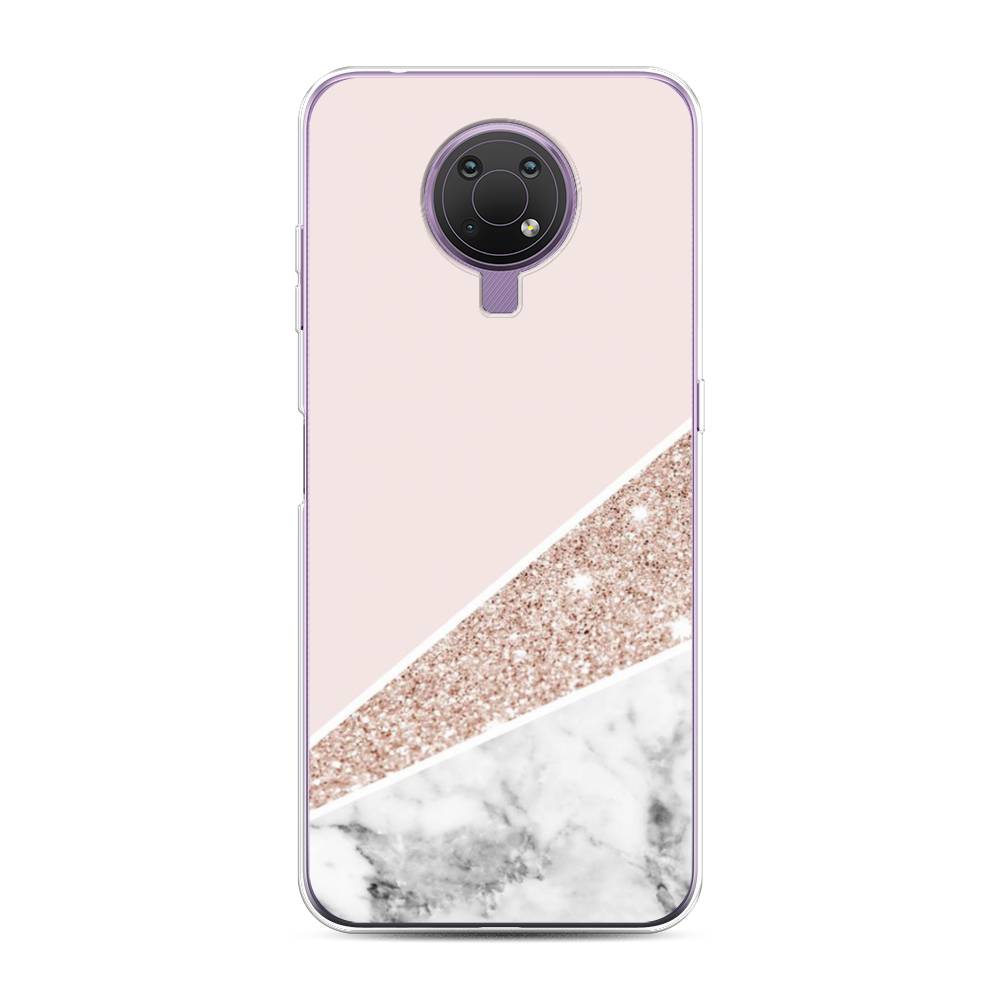 

Чехол на Nokia G20/G10 "Блестящий розовый мрамор", 124050-3