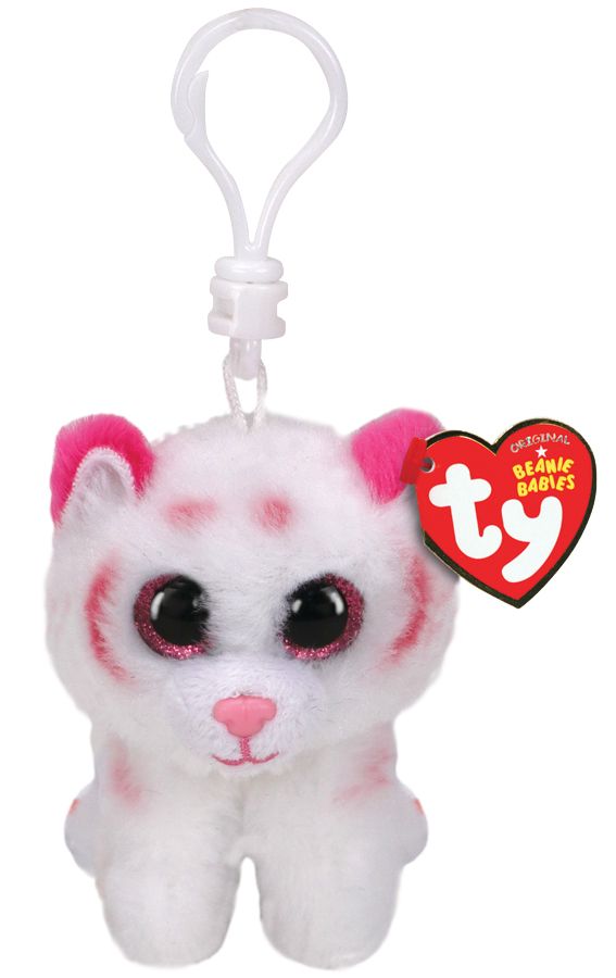 Мягкая игрушка-брелок Тигренок TY Inc розово-белый 10 см