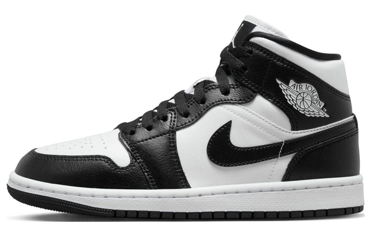 

Кеды унисекс Jordan Air Jordan 1 Mid Panda разноцветные 38.5 EU, Разноцветный, Air Jordan 1 Mid Panda