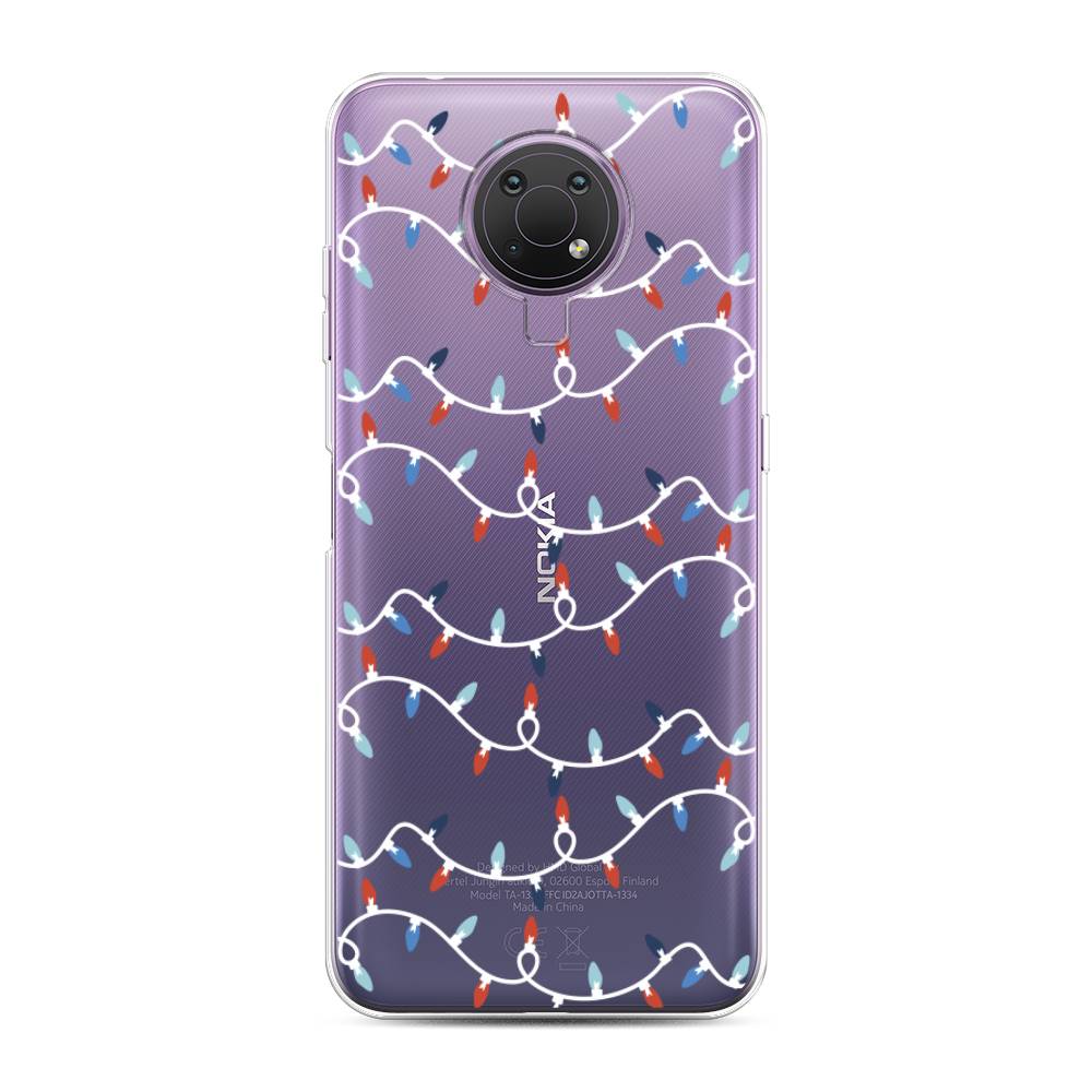 

Чехол на Nokia G20/G10 "Разноцветная гирлянда", Белый;красный;синий, 124050-5