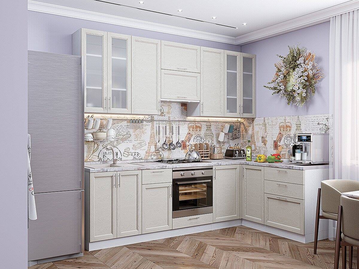 

Vivat Кухня Сканди-04 Cappuccino Softwood/Белый 2340*2650/1590*600