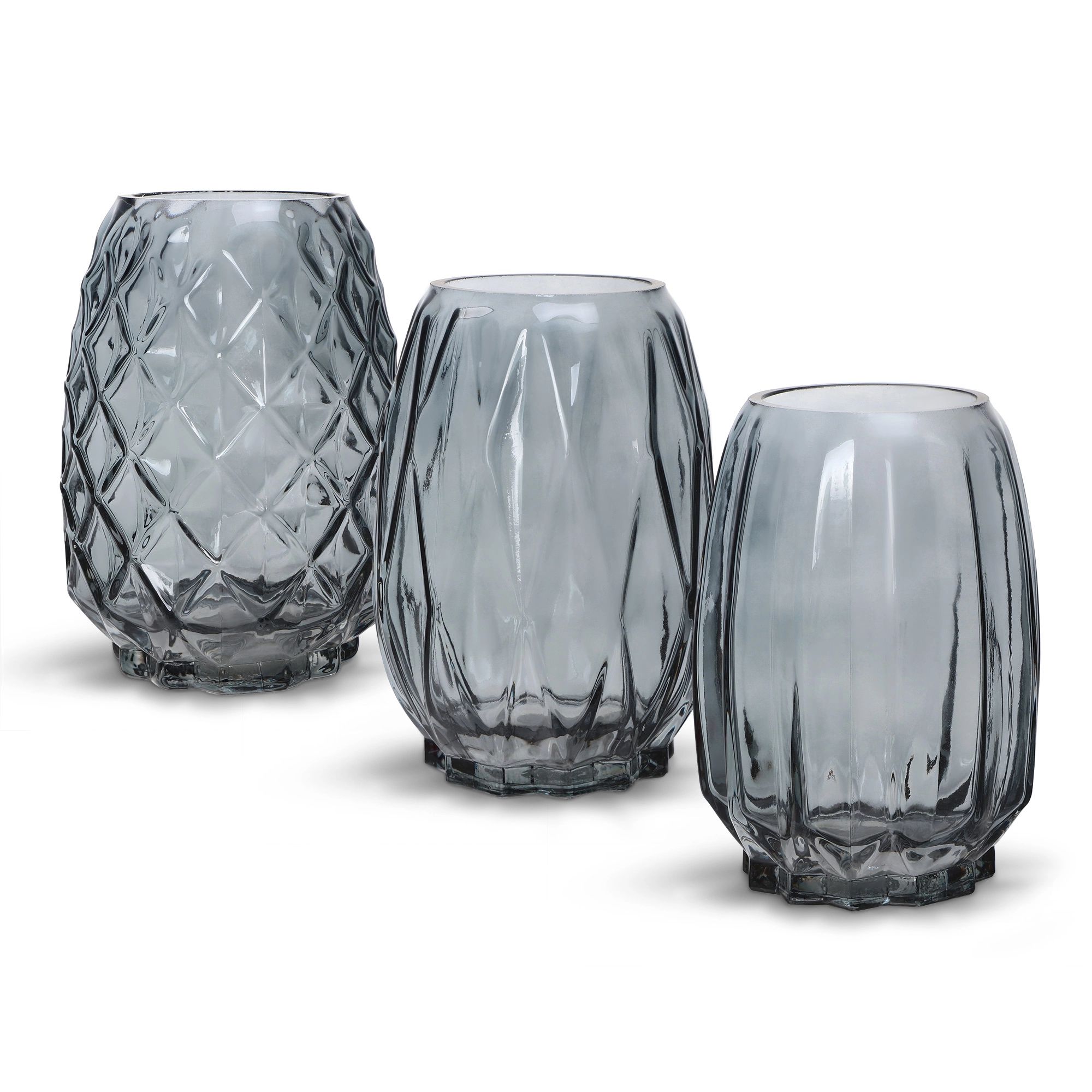 фото Ваза стекло hakbijl glass pattern 14 х 14 х 19 см серая в ассортименте