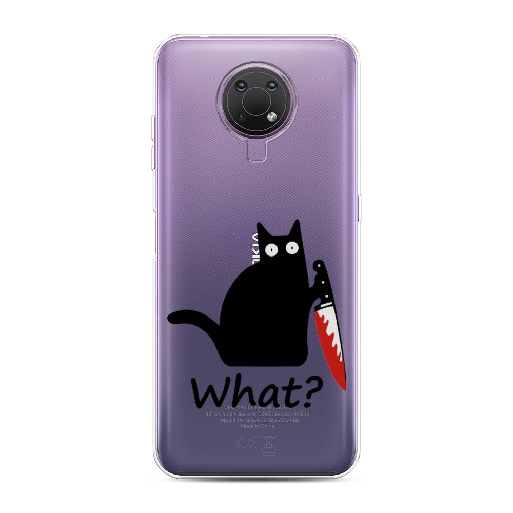 

Чехол на Nokia G20"Котик с ножом", Черный;красный, 124050-6