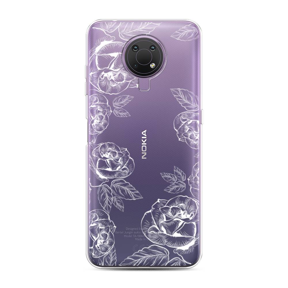 

Чехол на Nokia G20"Розы графика", Черный;серый, 124050-2