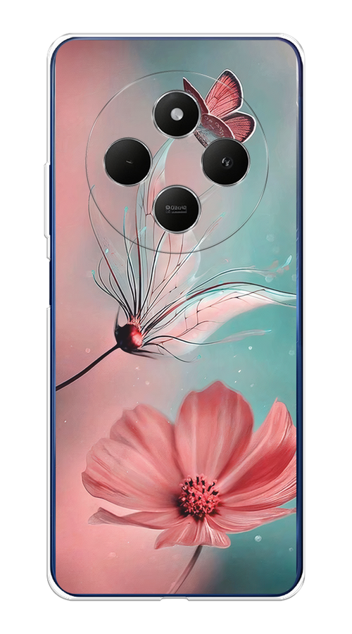 

Чехол на Xiaomi Redmi 14C/Poco C75 4G "Бабочка и цветок", Голубой;розовый, 322950-1