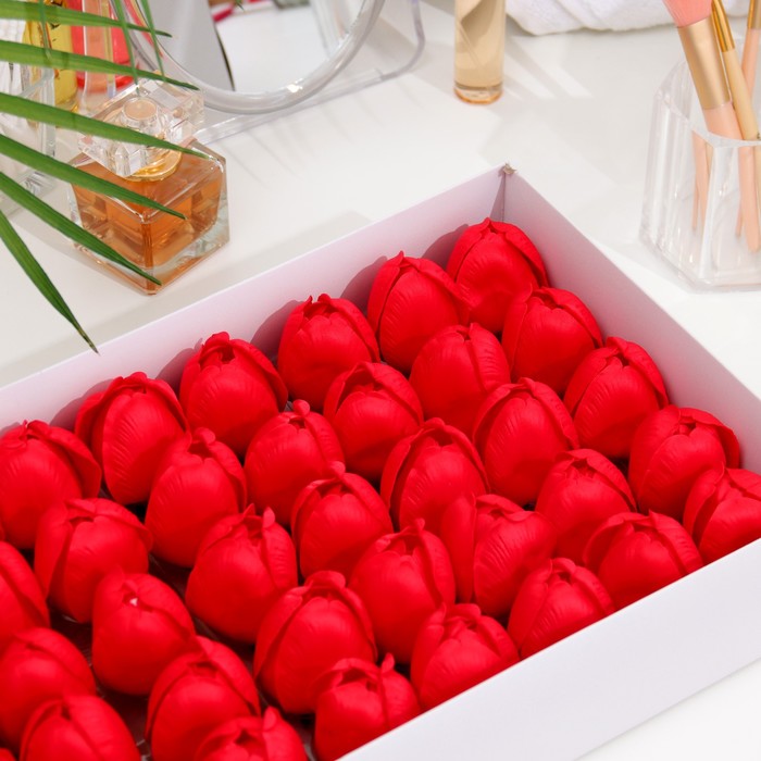 Тюльпаны мыльные Secret Beauty красные, набор 50 шт фотосетка 320 × 155 см с фотопечатью тюльпаны 2