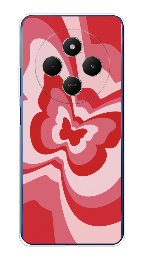 

Чехол на Xiaomi Redmi 14C/Poco C75 4G "Бабочка в стиле хиппи", Красный;розовый, 322950-1