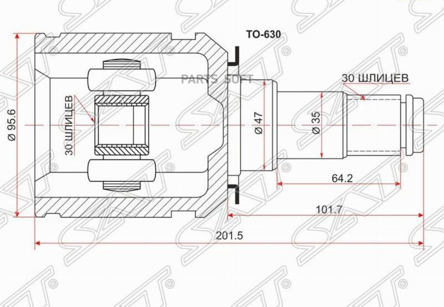 

SAT Шрус внутренний LH/RH TOYOTA LAND CRUISER PRADO KZJ/RZJ/VZJ12 /SURF KZN/VZN/RZN215 02-