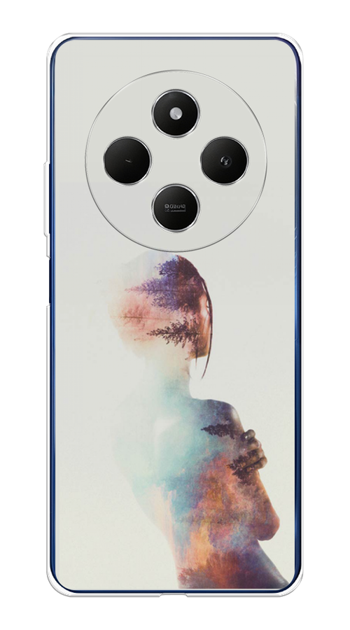 

Чехол на Xiaomi Redmi 14C/Poco C75 4G "Девушка-лес", Розовый;голубой;серый, 322950-1