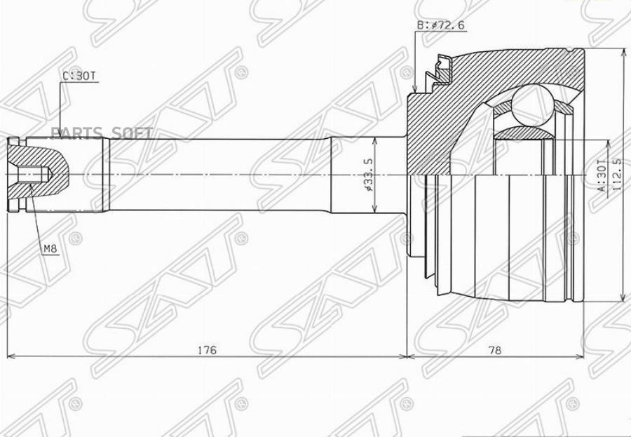 

SAT Шрус наружный TOYOTA LAND CRUISER 100 98-05