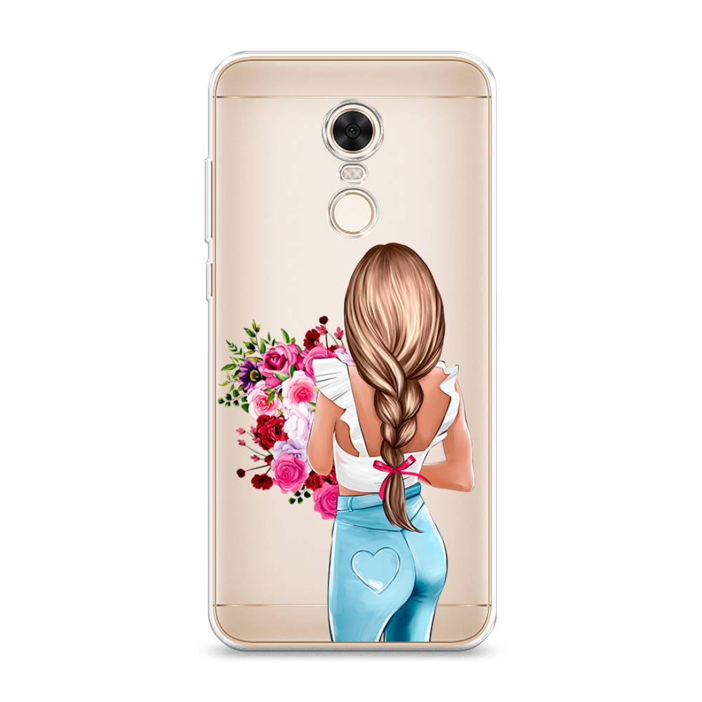 фото Чехол на xiaomi redmi 5 plus "девушка с цветами" case place