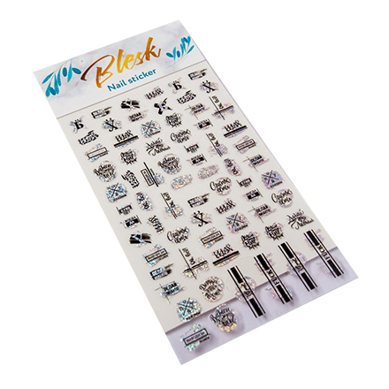 

Наклейки для дизайна ногтей Blesk №20, Черный